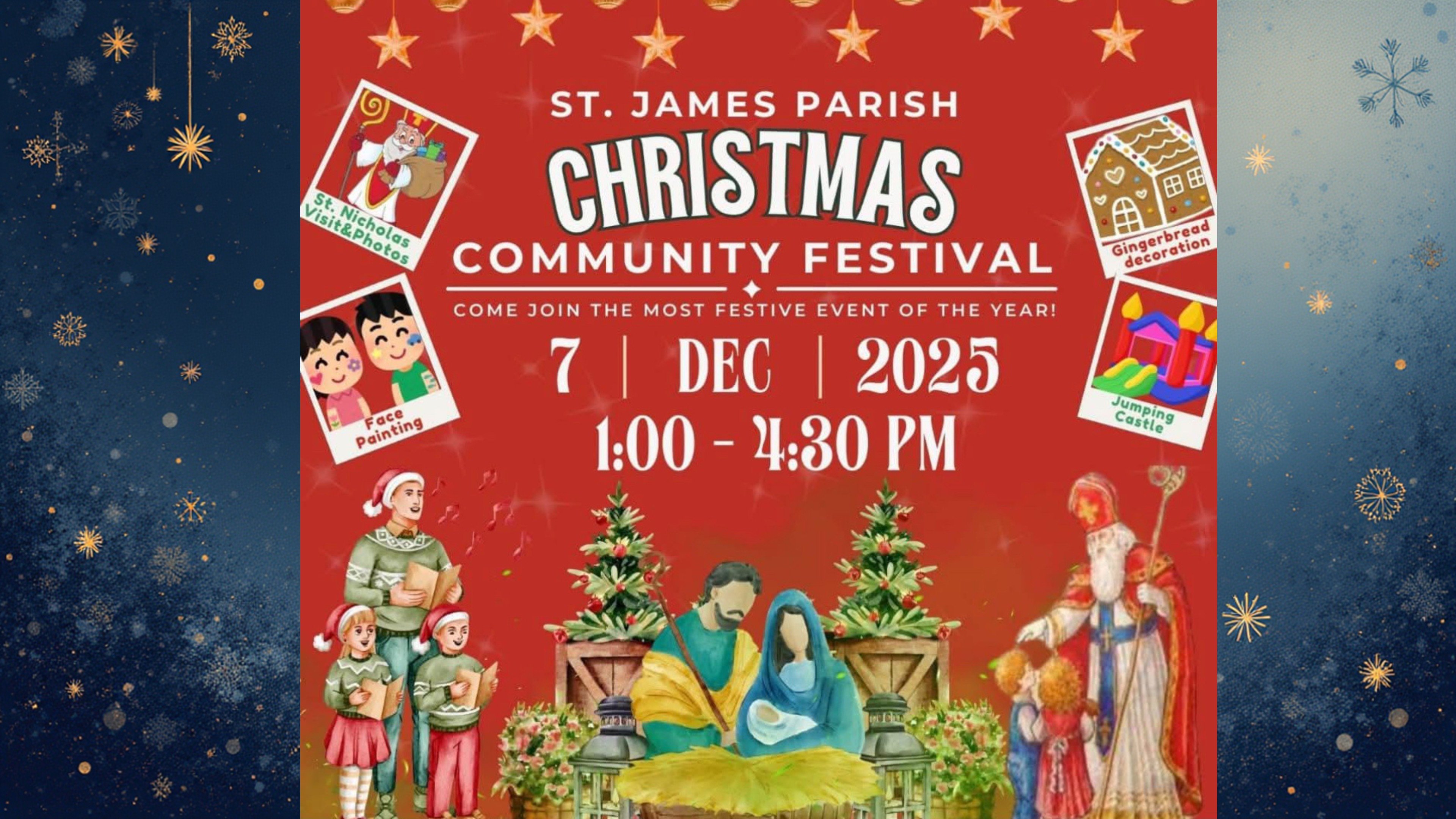 Christmas Community Festival. December 7, 2025, between 1:00 PM and 4:30 PM